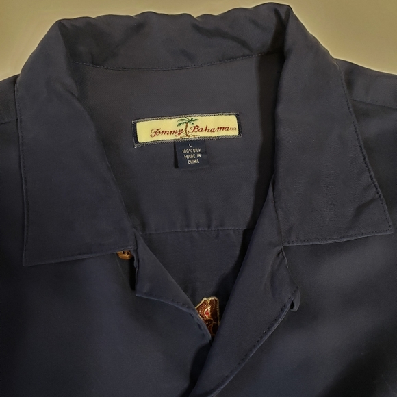 Men's Tommy Bahama Havana Good Time Blue Camp Shirt Size L - Picture 7 of 9